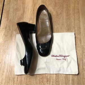 Women’s Salvatore Ferragamo Patent Leather Shoes with Block Heel - Size 7